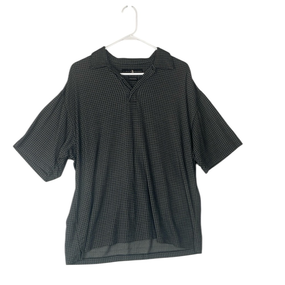 Tiger Woods Nike Golf black patterned polo summer athleisure